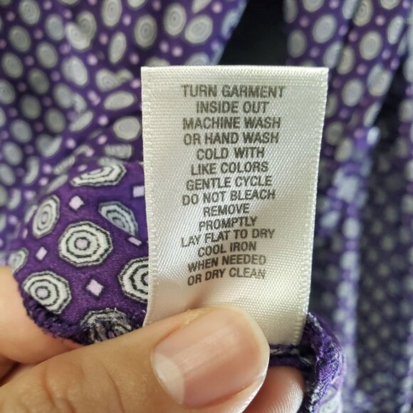 Dressbarn Top Womens Large Purple Long Sleeve Lightweight Polyester Blouse - Picture 4 of 9